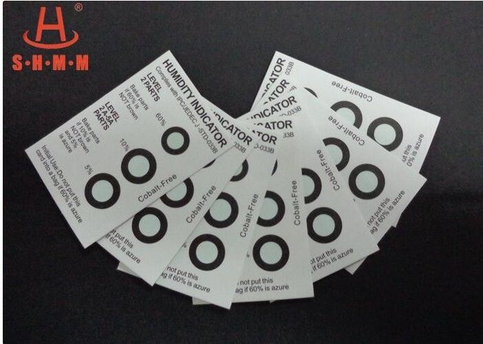 Three Dots Humidity Indicator Paper , Brown To Azure Color Changing Cards