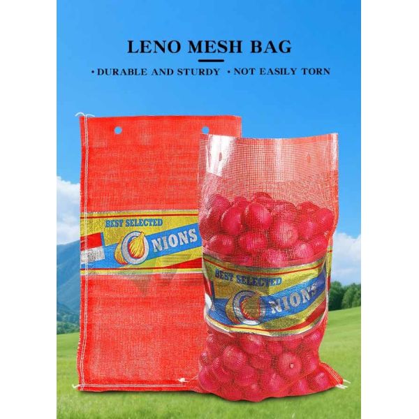 25kg Red Pp Onion Packaging Net Bags For Onion Auto Packing Machine 54*85cm
