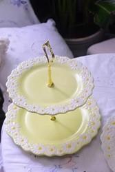 Daisy Underglaze Ceramic Dessert Plates , Faience Ceramic Dinner Set For Salad Food