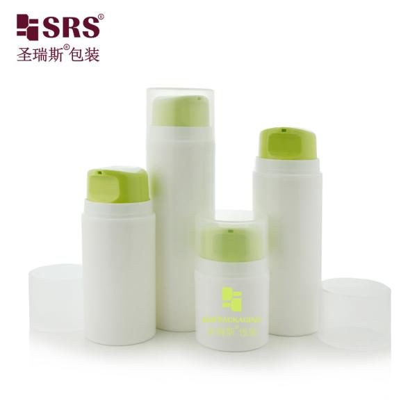 PA605 30ml 50ml 80ml 100ml 120ml 150ml 200ml Injection Couleur verte brillante Belle pompe de crème pour le visage Bouteille sans air Bouteille anti-fuite