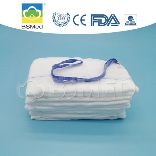 Sterile Lap Sponge Laparotomy Sponge with X-ray Visible Line High-absorbency Cotton and Blue Loop for General Open Surgery
