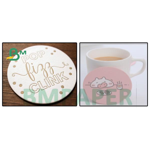 Thickness 0.7mm 0.8mm Absorbent Uncoat Beer Mat Board For Hotel Coasters 70 x 100cm