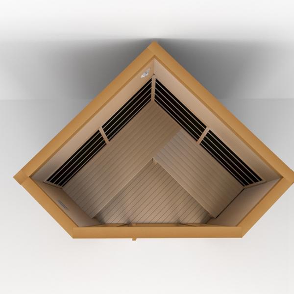 3-5 Person Low Emf Corner Infrared Sauna Room Red Light Therapy 2300W