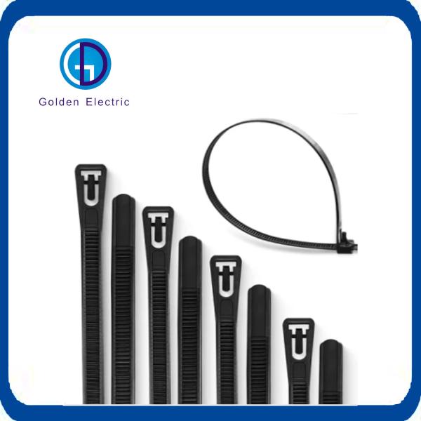 100 pacotes de gravatas de nylon preto CE UL fortes e 80mm-1220mm comprimento 1,8mm-9mm largura