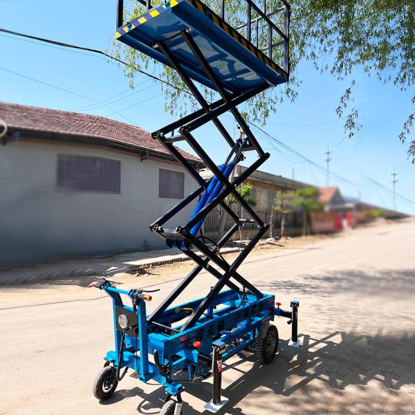 Factory Supply Mini Manual Battery Power Electric Push Around Scissor Lift Type Pulling Aerial Work Platform for Home Used