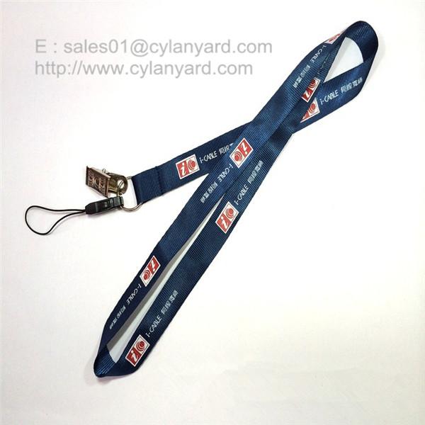 Swivel metal card jaw clip polyester lanyards, id badge lanyard with metal jaw clip,