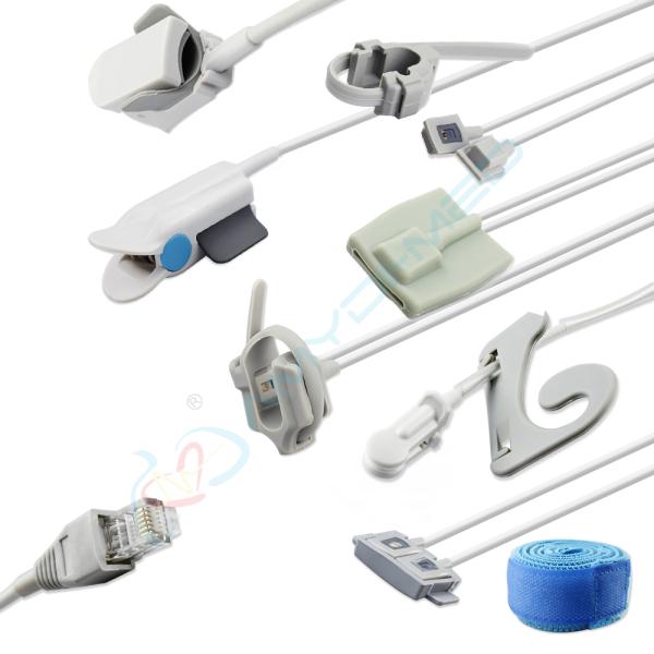 Medical Cables Reusable Spo2 Sensor TPU 10ft Gray Adult Probe For PALCO