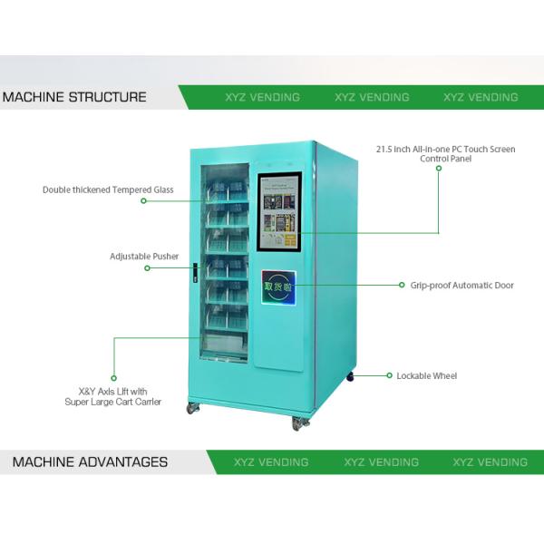 Commercial 24 Hours Self XY Lift Mini Steel Frame Cold Drink Touch Screen Cake Vending Machine