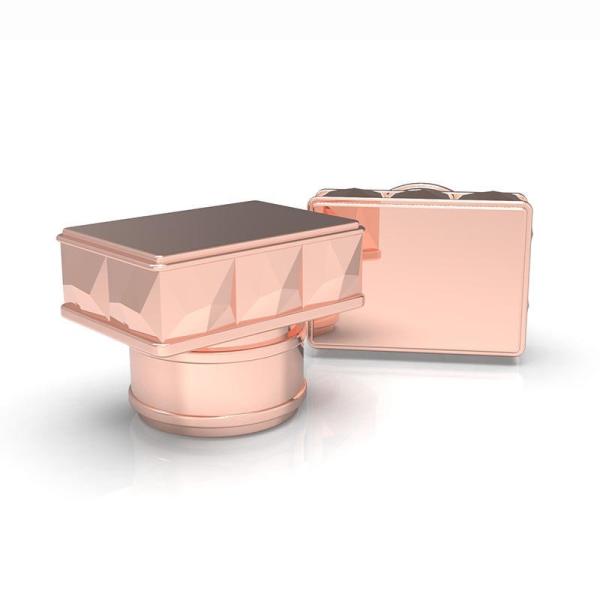 OEM ODM Zinc Alloy Perfume Cap Square Inlay Turn Gold Plated