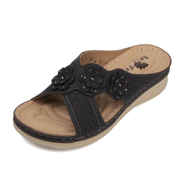 BS069 Amazon 2021 New Cross-Border Ladies Slippers Summer Flowers Vacation Leisure Beach Sandals