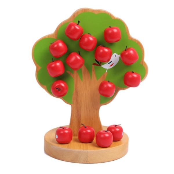Игрушки младенца Montessori яблони деревянные для детей комплектуют плод воспитательный