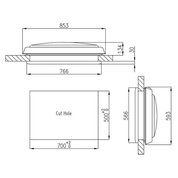 Ventana de techo RW3 para camión RV Camper autocaravanas DIY