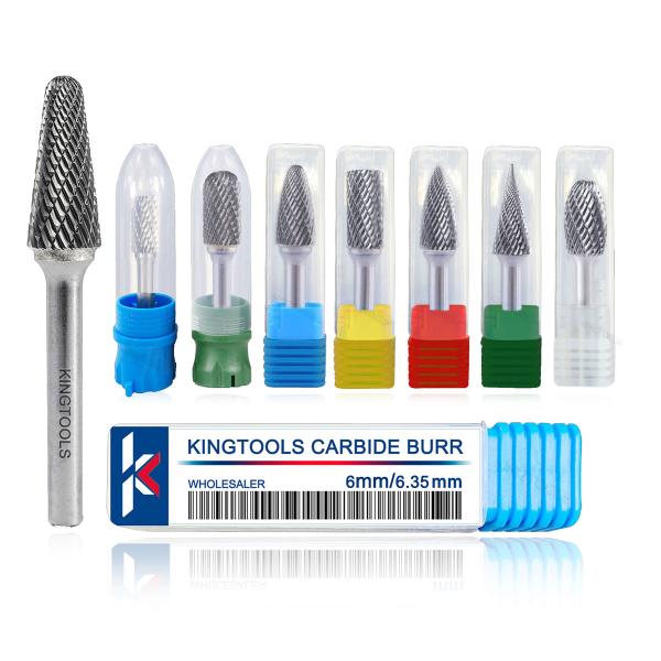 1/8 Shank Tungsten Carbide Burr Bits with Total Length 38-81mm Head Diameter 3-25 Mm