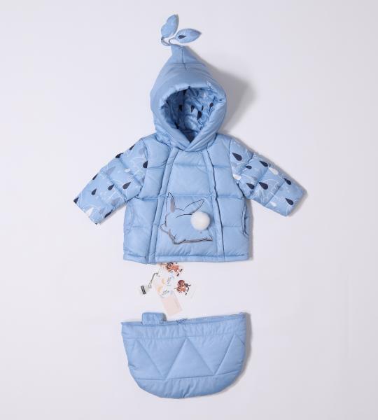 Bilemi Fashion Lovely Light Blue Metallic Infant Boy Pacific Winter Trail Toddler 90% Down Jumpsuit Unisex Puffer Jacket