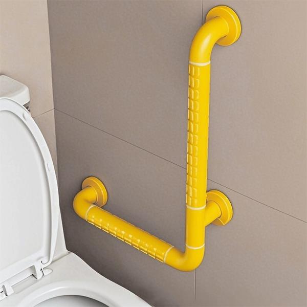 Wall Mounted L Shape Bathroom Hand Rails 304 Stainless Steel Toilet Assist Bars