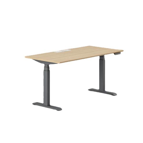 Long Brown Coffee Dual Motor Electric Desk with Height Adjustment and Memory Setting