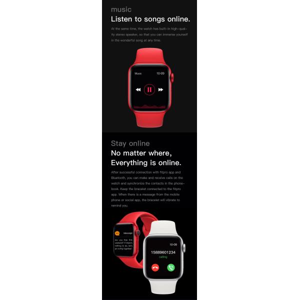 Corazón completo Rate Information Reminder del tacto de la batería de HL75 SmartWatch 160mAh