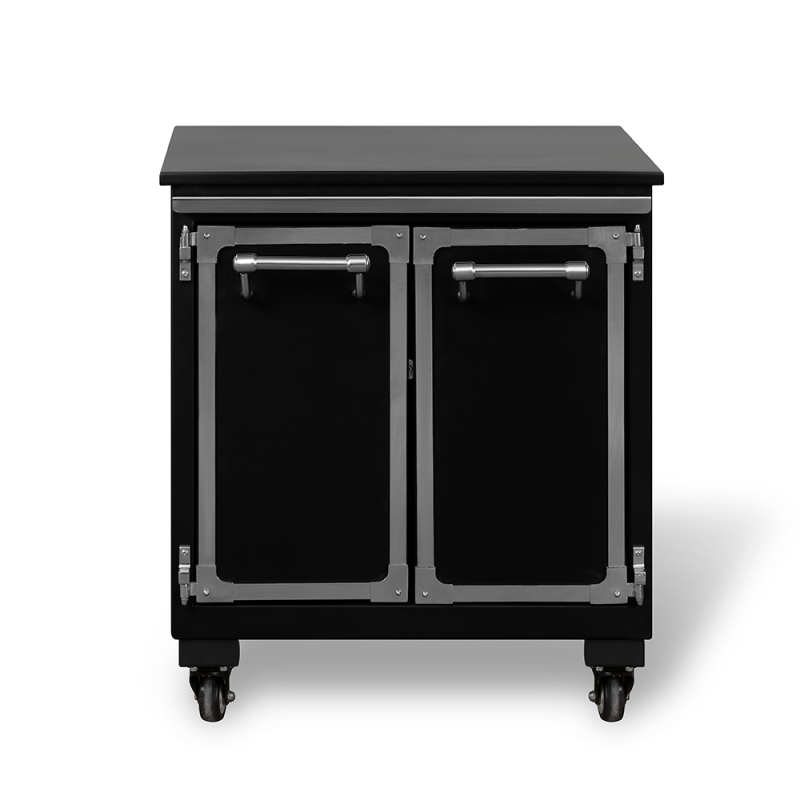 Commercial Spanish Iron BBQ Grill Double-deck Charcoal Oven with 304 Stainless Steel and Bottom Cabinet