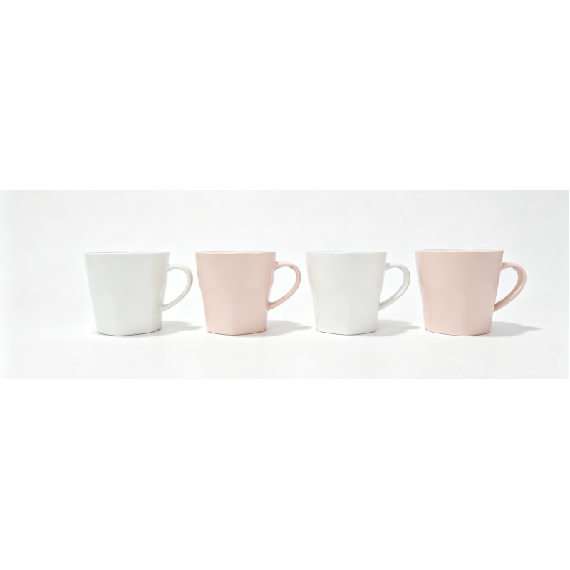 Minimal Sculpted Faceted Neutral Pastel Ceramic Mug Series