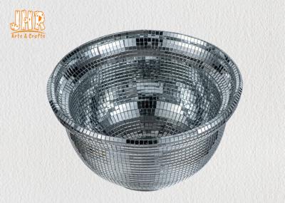 Creative Silver Mirrored Mosaic Fiberglass Flower Bowls Indoor Decor