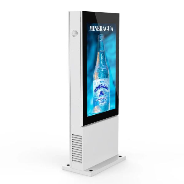 Outdoor Waterproof 55 Inch Floor Standing Kiosk Media Player Digital Signage Advertising Totem Text Animation Graphics SDK MJK