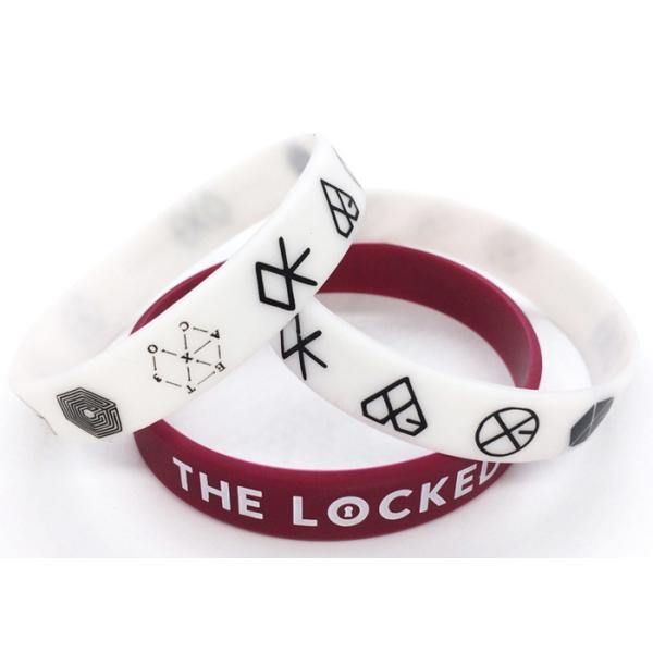 QR Code custom Silicone bracelet wristband for adlut boys girls school company words logo sign