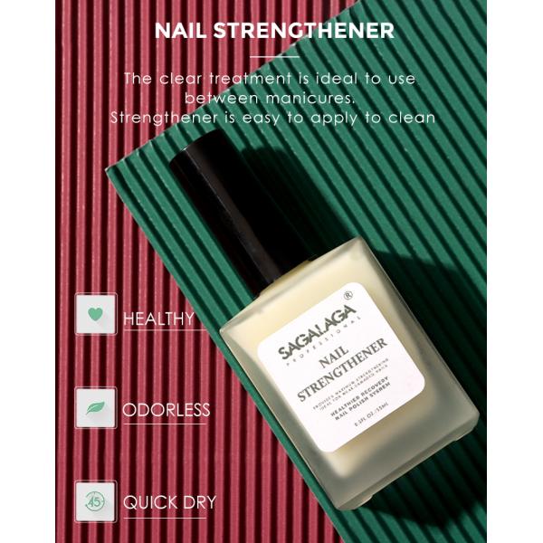 15 ml de traitement de renforcement des ongles doux blanc rose pour des ongles plus forts Croissance et durcissement AIR DRY Cure Time Logo personnalisé