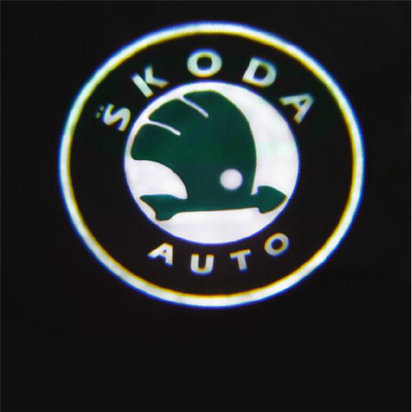 SKODA--BB0405 Top Quality 2014 Newest LED LOGO LAMP Ghost Lamp
