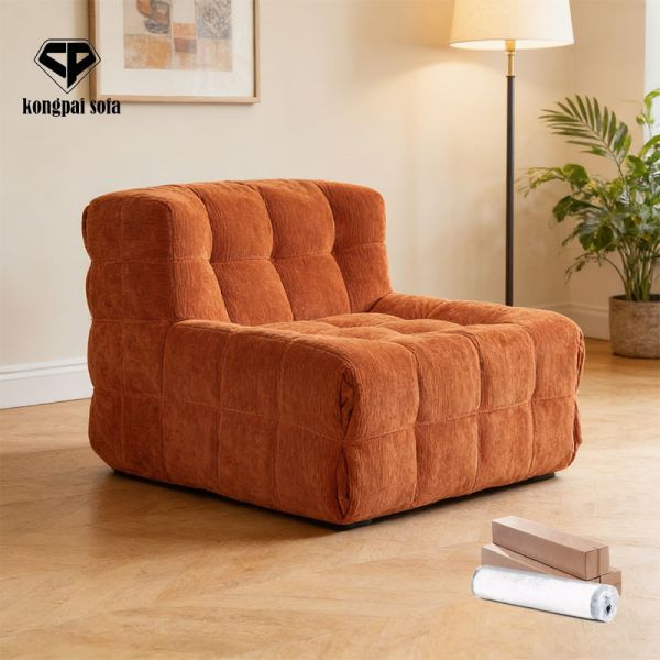 Livingroom Modern Boucle Fabric Compressed Sofa Chair Compression Single Sofa Vacuum Compressed Furniture