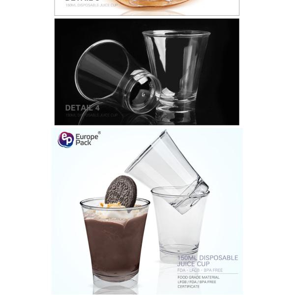 Wholesale eco friendly 150ml disposable ps transparent tasting cups