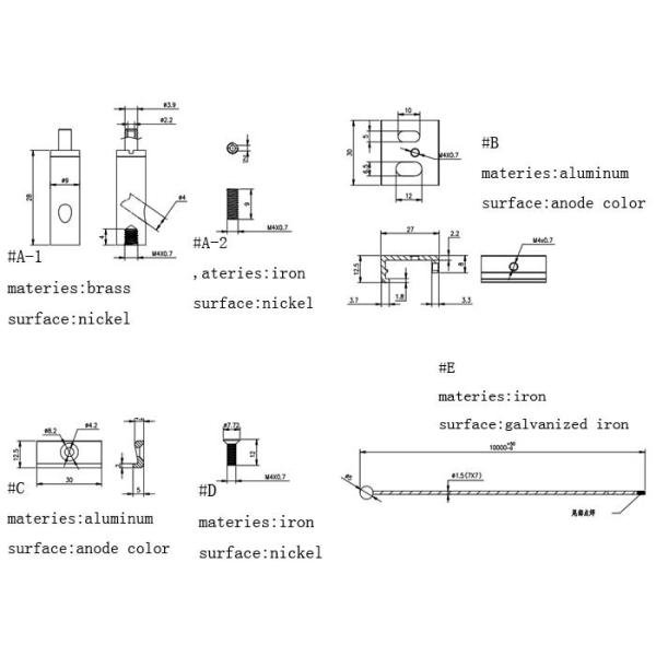 Материал набора прочного разностороннего подвеса провода вися латунный стальной алюминиевый