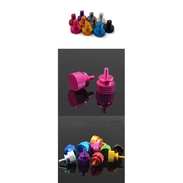8/32 Anodized Aluminum Knurled Shoulder Thumb Screw 3/4