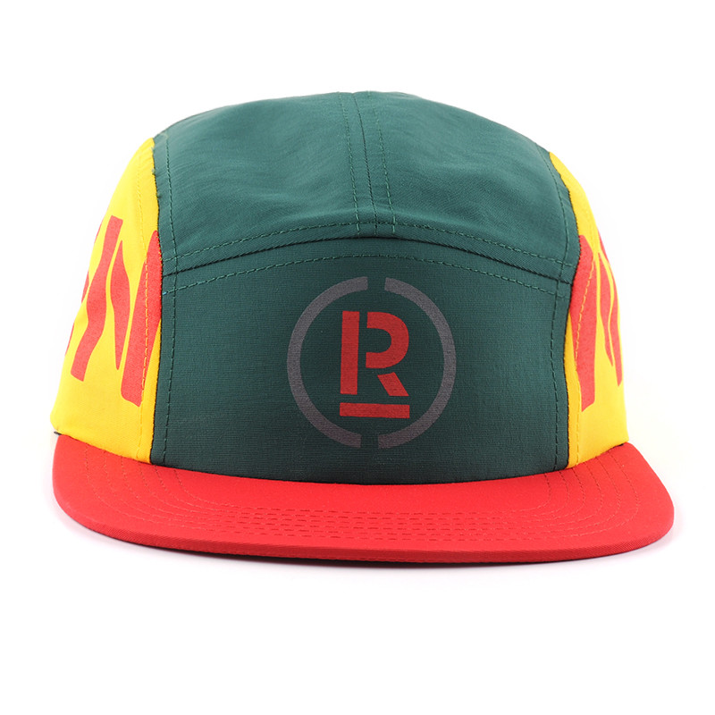 Oem Running 5 Panel Camp Caps Lightweight Custom Embroidery Logo All Over Printing