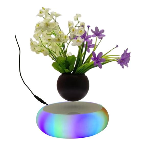 Christmas gift colorful led light change magnetic levitation flying air bonsai plant tree potted