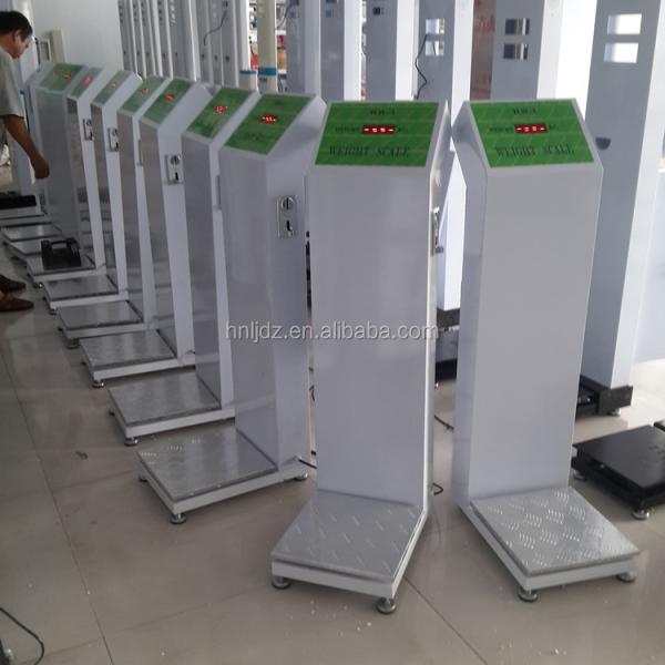 Hotel Human and Luggage Weight Checking Coin Operated Machine Packing Size 127*35*45cm