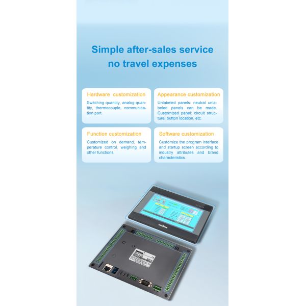 Coolmay EX3G-80 All in One PLC HMI All in One 10 inch Compatible FX3G FX3U FX3S GX Works2 AI AO Com Port DIY Support MODBUS RTU for industrial application