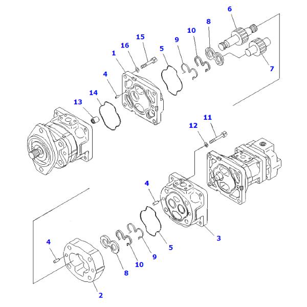 705-56-26080 насос с зубчатой передачей КОМАТСУ/насос с зубчатой передачей затяжелителя колеса гидравлический