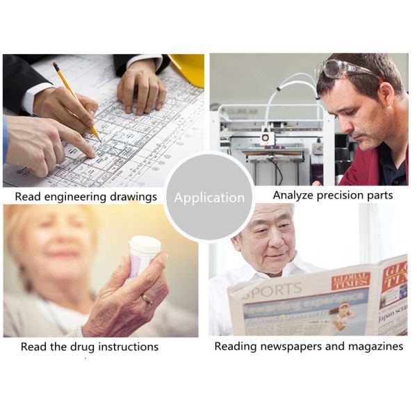 Transformable Multi-Angle Adjustable Original Foldable Magnifier with Dual Power Supply Soft Flexible Silicone Surface