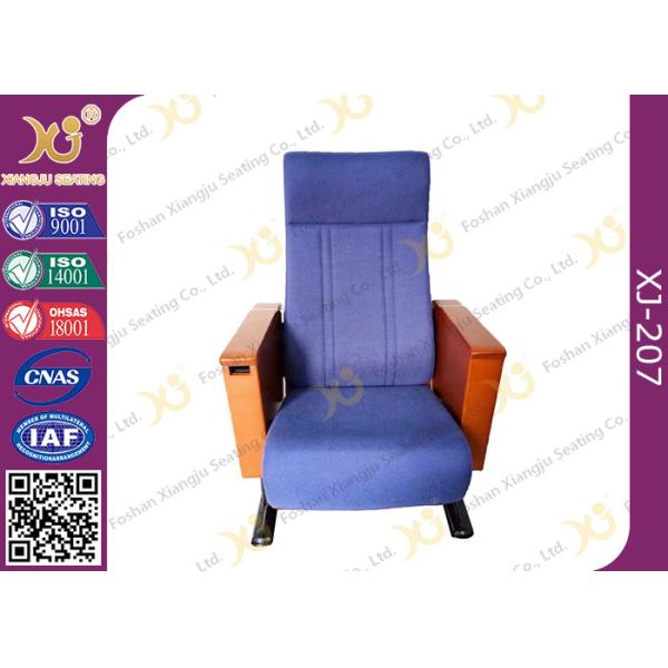 Wood Box Armrest Conference Hall Chairs With Foldable PU Foam Seat