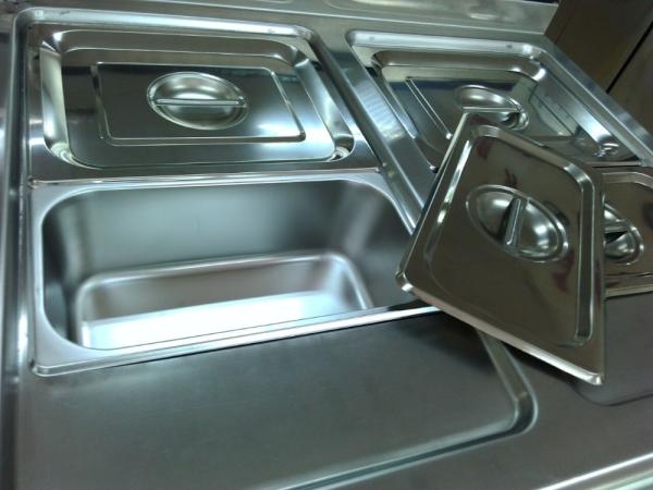 Gás quente Bain Marie da exposição do alimento com equipamento profissional ocidental da cozinha do armário