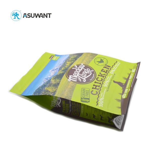 500g 1kg Flat Bottom Side Gusset Bag Ziplock Pet Food Bag For Chicken