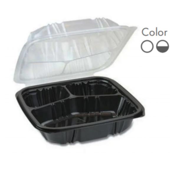 Reusable Plastic Food Packaging Box, PP Hinged Lid Clamshell Container,Microwavable,9.2”x9.5”x3”