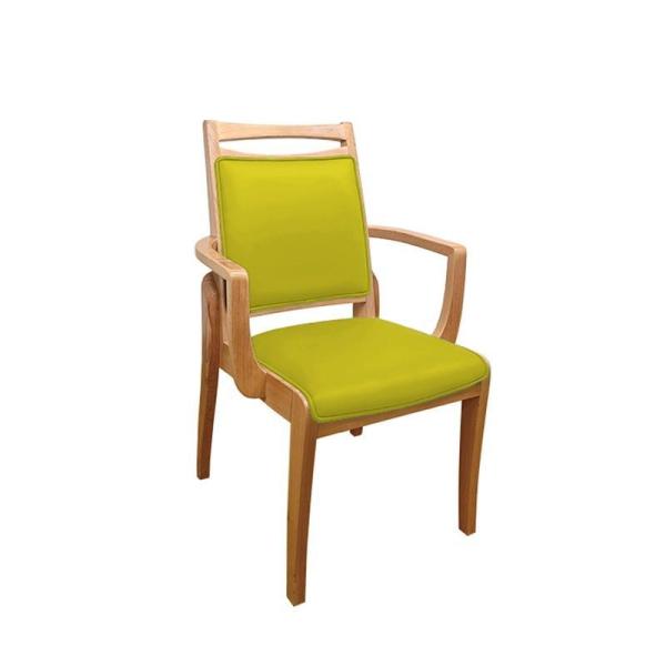 Modern Hotel Solid Wood Restaurant Chairs Stainless Steel Wood Cafe Chairs