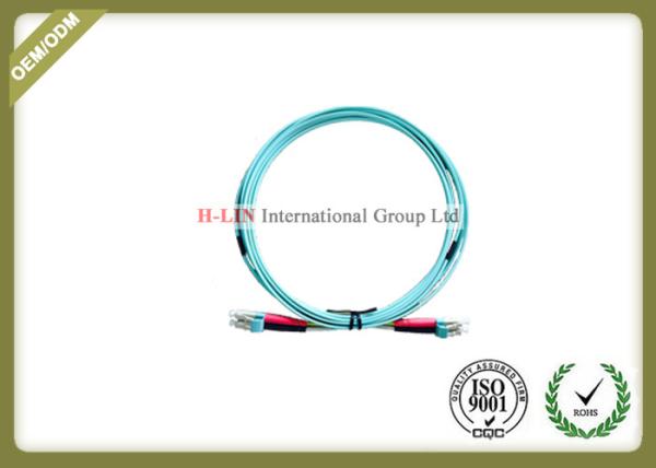 Duplex OM3 LC To LC Multimode Fiber Optic Patch Cable Jumper For Telecommunications