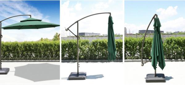 2.5m Double Canopy Umbrella Cantilever Garden Parasols Sun Protection