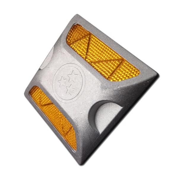 Sinalização de cone de estrada de lado duplo de liga de alumínio fundido refletir a luz LED Solar Road Stud