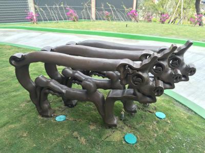 Grandes esculturas animais exteriores de bronze personalizadas decoração da plaza de um comprimento de 2 medidores