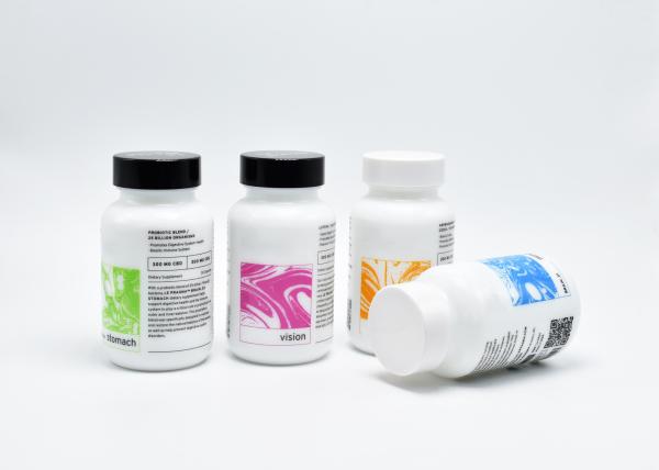 Sustainable Opal Opaque White Glass Supplement Bottles, Milk Glass Supplement Containers, Custom Packaging Wholesale