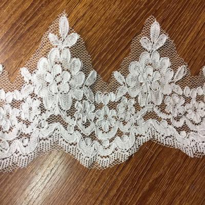 Jacquard Cord Eyelash  Lace Border  for Wedding Bridal Dress