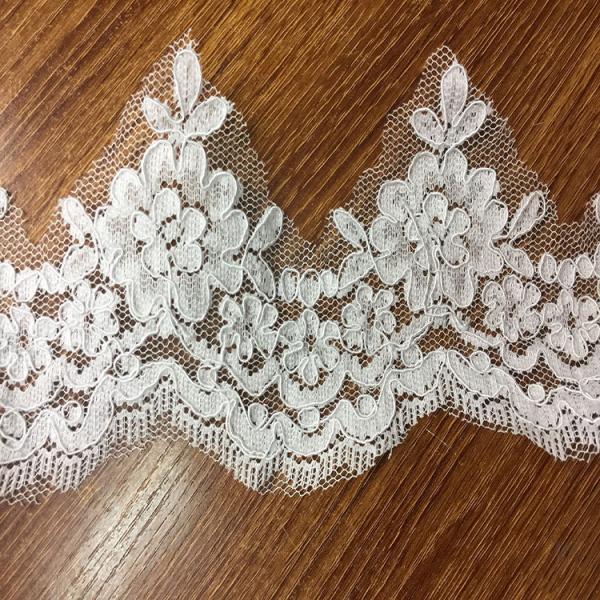 Jacquard Cord Eyelash  Lace Border  for Wedding Bridal Dress